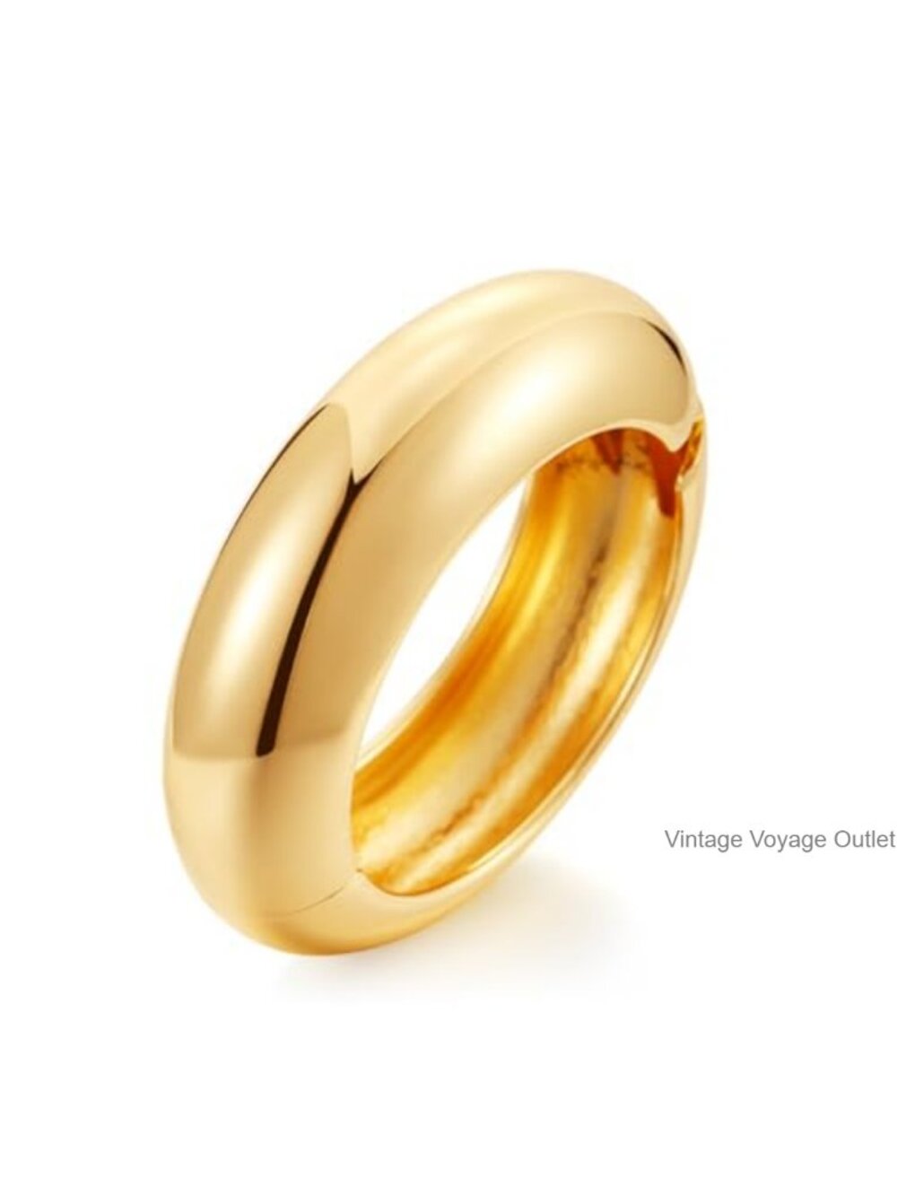 Gold Plated Wide Cuff Bangle Bracelet for Women Adjustable